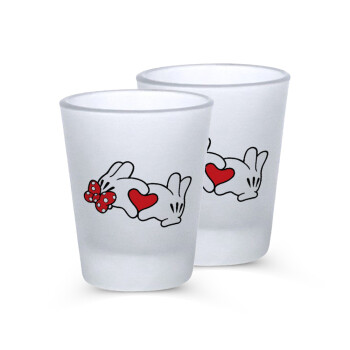 Love hands, Σφηνοπότηρα γυάλινα 45ml του πάγου (2 τεμάχια)