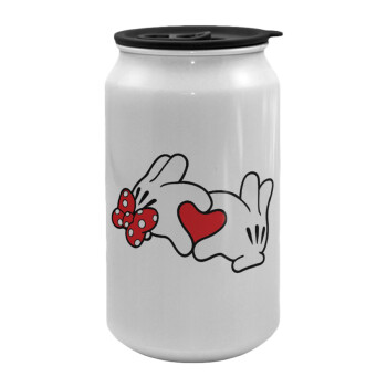 Love hands, Κούπα ταξιδιού μεταλλική με καπάκι (tin-can) 500ml