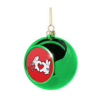Love hands, Χριστουγεννιάτικη μπάλα δένδρου Πράσινη 8cm