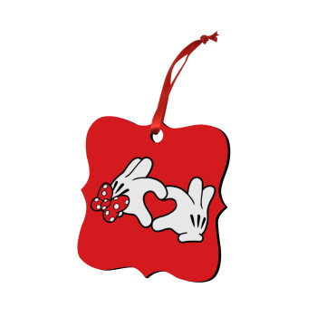 Love hands, Christmas ornament polygon wooden 7.5cm