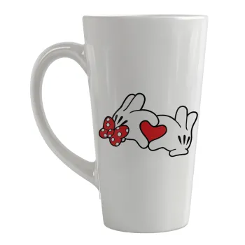 Love hands, Κούπα κωνική Latte Μεγάλη, κεραμική, 450ml