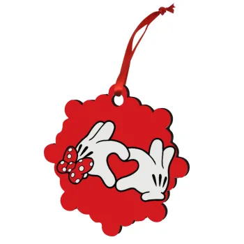 Love hands, Christmas ornament snowflake wooden 7.5cm