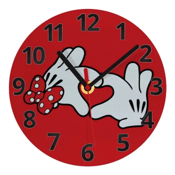 Love hands, Ρολόι τοίχου γυάλινο (20cm)