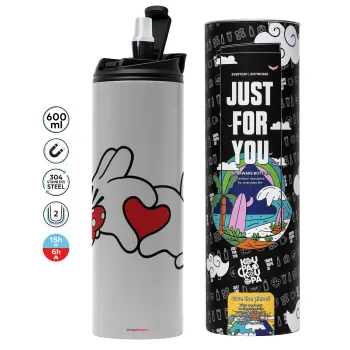 Love hands, Tumbler stainless steel GREY 600ml