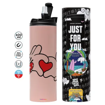 Love hands, Tumbler stainless steel PINK 600ml