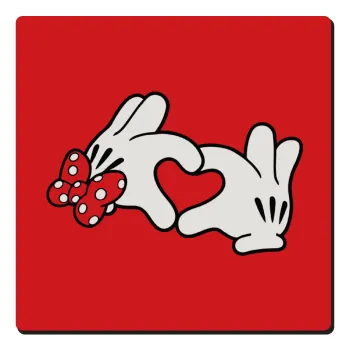 Love hands, Τετράγωνο μαγνητάκι ξύλινο 6x6cm