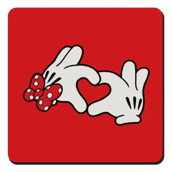 Love hands, Τετράγωνο μαγνητάκι ξύλινο 9x9cm