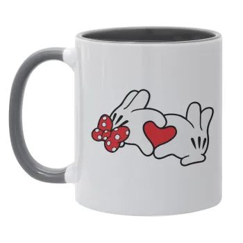 Love hands, Mug colored grey, ceramic, 330ml