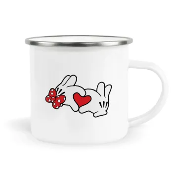 Love hands, Metallic enamel cup white 360ml