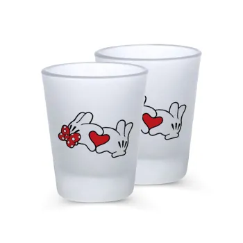 Love hands, Σφηνοπότηρα γυάλινα 45ml του πάγου (2 τεμάχια)