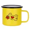 Metallic enamel MATT Yellow cup 360ml