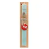 Easter Set, wooden keychain & aromatic flat Easter candle (30cm) (TURQUOISE)