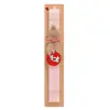 Easter Set, wooden keychain & scented flat Easter candle (30cm) (PINK)
