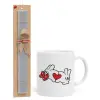 Easter Set, Ceramic Cup (330ml) & Easter aromatic flat candle (30cm) (GRAY)