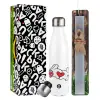 Easter candle, metallic white thermos bottle (500ml) & aromatic flat candle (30cm) (GRAY)