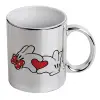 Mug ceramic, silver mirror, 330ml