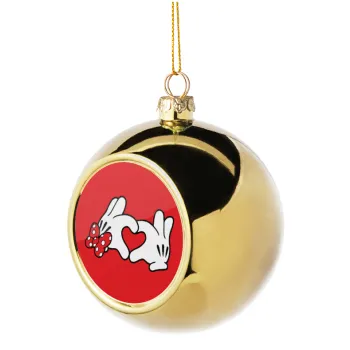 Love hands, Golden Christmas tree ball ornament 8cm