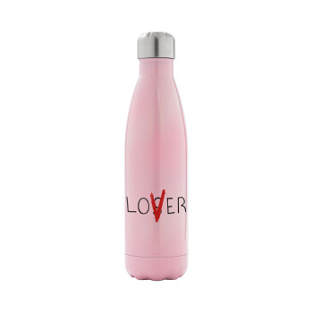 IT Lov(s)er, Metal mug thermos Pink Iridiscent (Stainless steel), double wall, 500ml