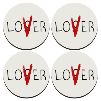 IT Lov(s)er, SET of 4 round wooden coasters (9cm)