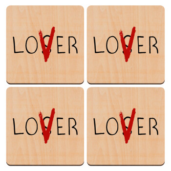 IT Lov(s)er, ΣΕΤ x4 Σουβέρ ξύλινα τετράγωνα plywood (9cm)