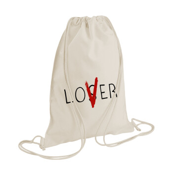 IT Lov(s)er, Backpack bag GYMBAG natural (28x40cm)