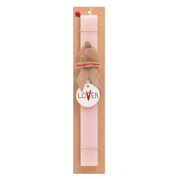 IT Lov(s)er, Easter Set, wooden keychain & scented flat Easter candle (30cm) (PINK)
