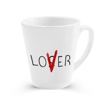IT Lov(s)er, Κούπα κωνική Latte Λευκή, κεραμική, 300ml