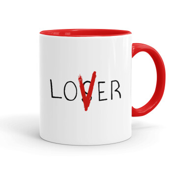 IT Lov(s)er, Κούπα χρωματιστή κόκκινη, κεραμική, 330ml
