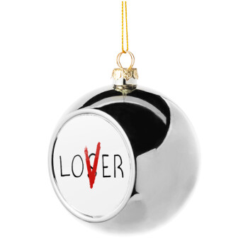 IT Lov(s)er, Silver 8cm Christmas tree ball ornament