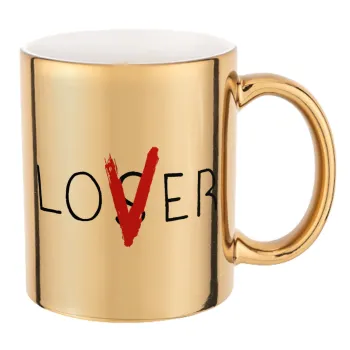 IT Lov(s)er, Mug ceramic, gold mirror, 330ml