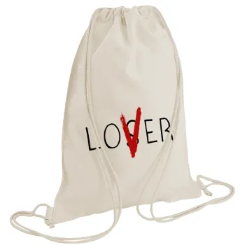 IT Lov(s)er, Τσάντα πλάτης πουγκί GYMBAG natural (28x40cm)