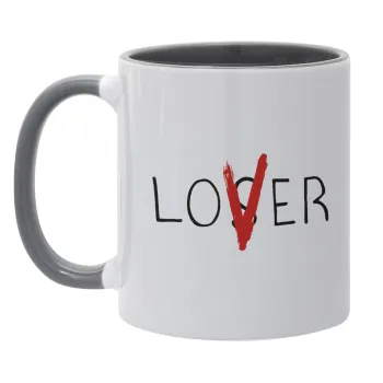 IT Lov(s)er, Mug colored grey, ceramic, 330ml