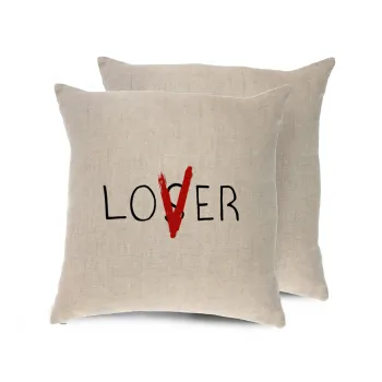 IT Lov(s)er, Μαξιλάρι καναπέ ΛΙΝΟ 40x40cm περιέχεται το  γέμισμα