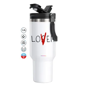 IT Lov(s)er, Mega Stainless steel Tumbler with lid, double wall 1,2L