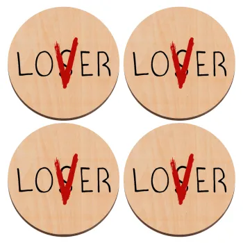 IT Lov(s)er, ΣΕΤ x4 Σουβέρ ξύλινα στρογγυλά plywood (9cm)