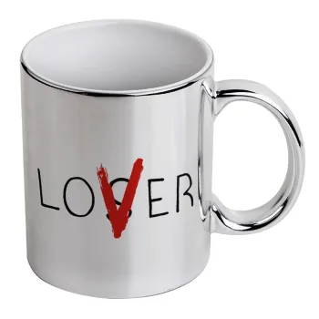 IT Lov(s)er, Mug ceramic, silver mirror, 330ml