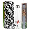 Easter candle, metallic white thermos bottle (500ml) & aromatic flat candle (30cm) (GRAY)