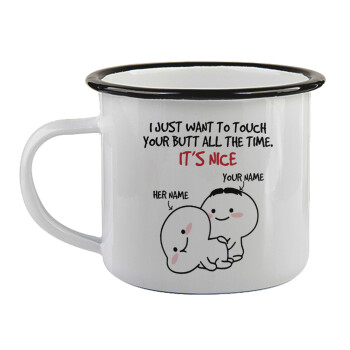 I Just Want To Touch Your Butt All The Time, Κούπα εμαγιέ με μαύρο χείλος 360ml