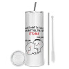 Tumbler stainless steel 600ml, with metal straw & cleaning brush