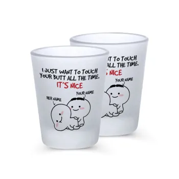 I Just Want To Touch Your Butt All The Time, Σφηνοπότηρα γυάλινα 45ml του πάγου (2 τεμάχια)