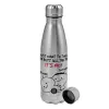 Metallic water bottle, stainless steel, 750ml
