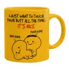 Ceramic coffee mug yellow, 330ml