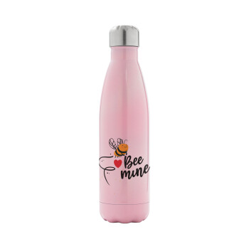 Bee mine!!!, Metal mug thermos Pink Iridiscent (Stainless steel), double wall, 500ml