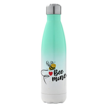 Bee mine!!!, Metal mug thermos Green/White (Stainless steel), double wall, 500ml