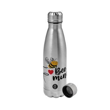 Bee mine!!!, Metallic water bottle, stainless steel, 750ml