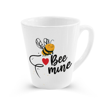 Bee mine!!!, Κούπα κωνική Latte Λευκή, κεραμική, 300ml