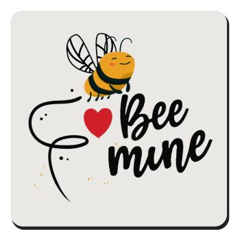Bee mine!!!, Τετράγωνο μαγνητάκι ξύλινο 9x9cm