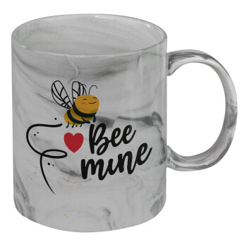 Bee mine!!!, Κούπα κεραμική, marble style (μάρμαρο), 330ml