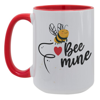Bee mine!!!, Κούπα Mega 15oz, κεραμική Κόκκινη, 450ml