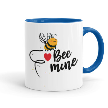 Bee mine!!!, Mug colored blue, ceramic, 330ml